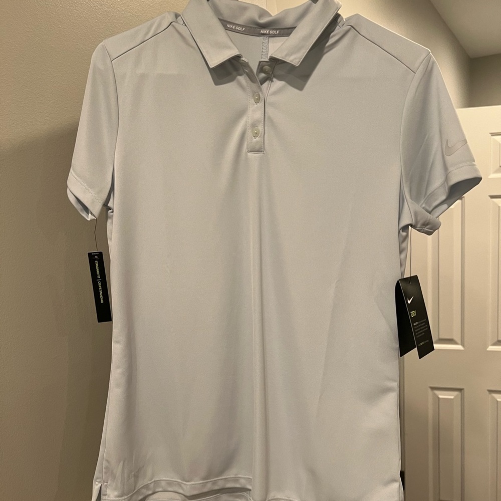 Nike womens light gray golf polo
